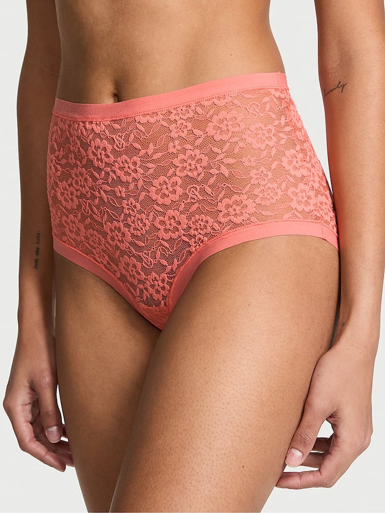 Victoria's Secret Coral Ribbon Orange Brief Knickers - Image 1 of 2