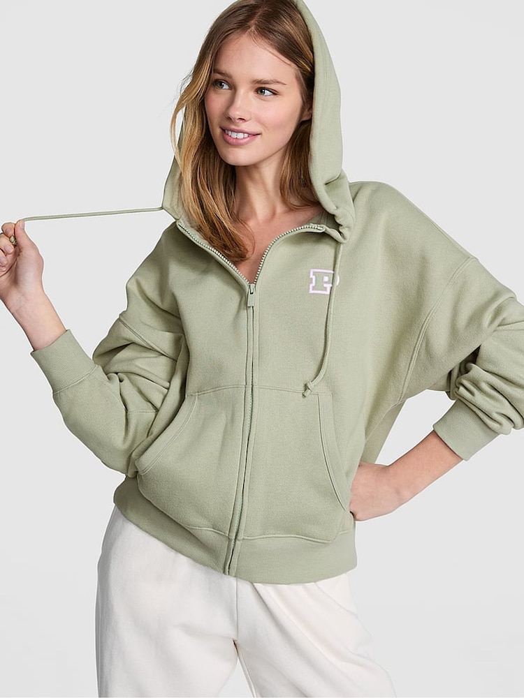 Victoria's Secret PINK Green Garden Full Zip Hoodie - Image 1 of 4