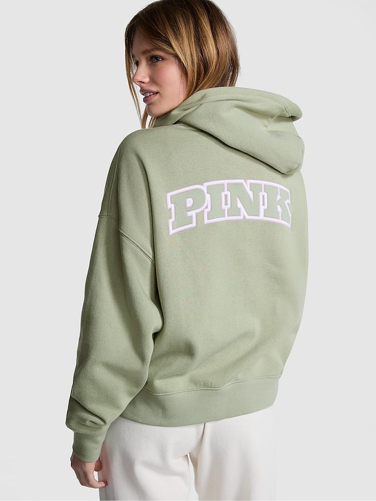 Victoria's Secret PINK Green Garden Full Zip Hoodie - Image 2 of 4