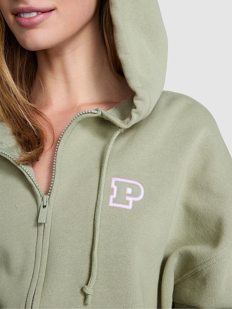 Victoria's Secret PINK Green Garden Full Zip Hoodie - Image 3 of 3