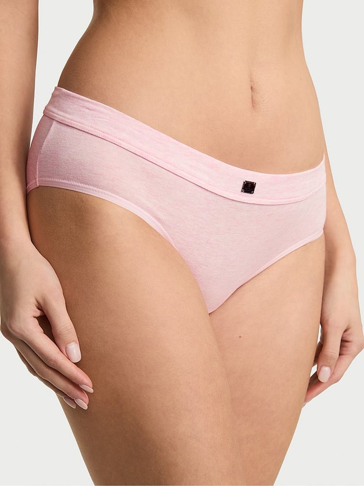 Victoria's Secret Pink Petal Heather Hipster Cotton Logo Knickers - Image 1 of 3
