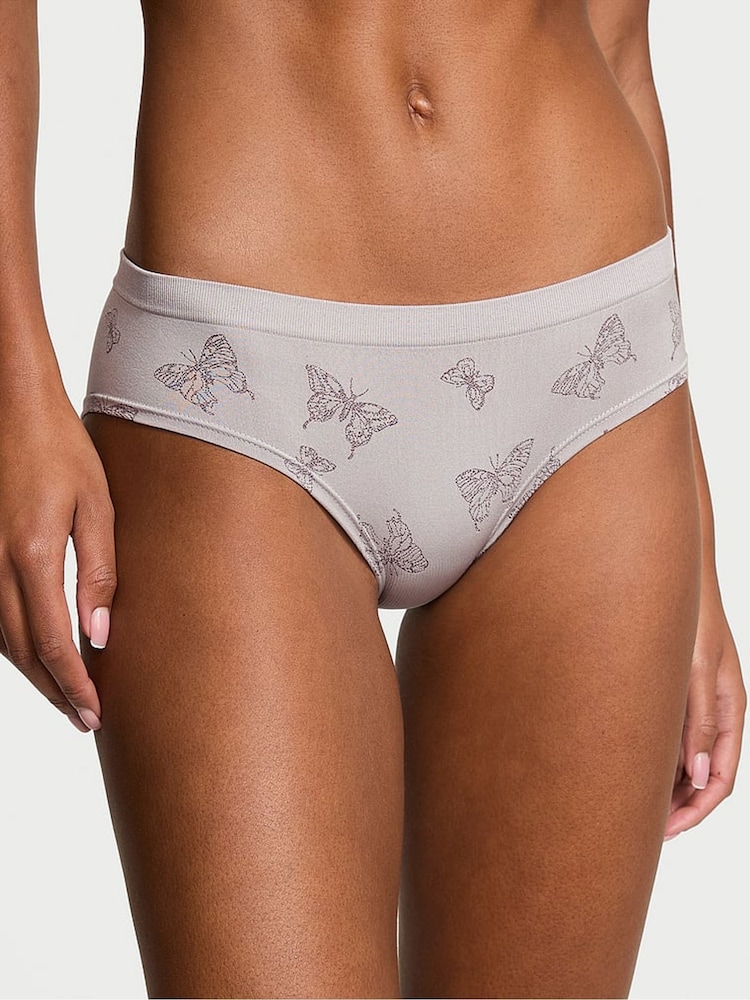 Victoria's Secret Silver Pearl Grey Butterfly Bikini Knickers - Image 1 of 3