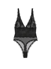Victoria's Secret Black Sheer Rose Lace Bodysuit - Image 3 of 3