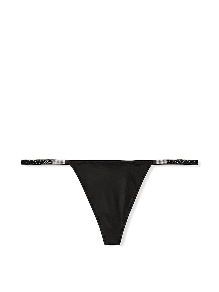 Victoria's Secret Black G String Scattered Shine Strap Knickers - Image 3 of 3