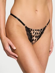 Victoria's Secret Leopard Brown G String Lace Trim Knickers - Image 1 of 3