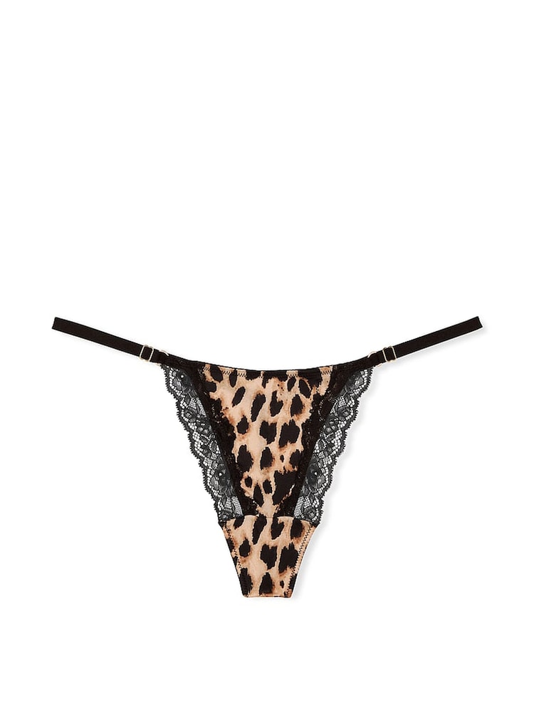 Victoria's Secret Leopard Brown G String Lace Trim Knickers - Image 3 of 3