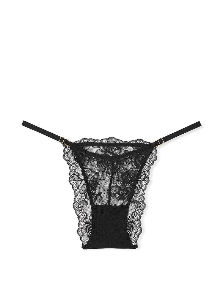 Victoria's Secret Black Brazilian Rose Lace Knickers - Image 3 of 3