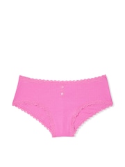 Victoria's Secret New Peony Pink Cheeky Cotton Pointelle Knickers - Image 3 of 3