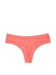 Victoria's Secret Coral Ribbon Orange Thong Knickers - Image 3 of 3