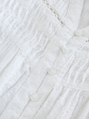 White Jaquard Sleeveless Blouse - Image 8 of 8