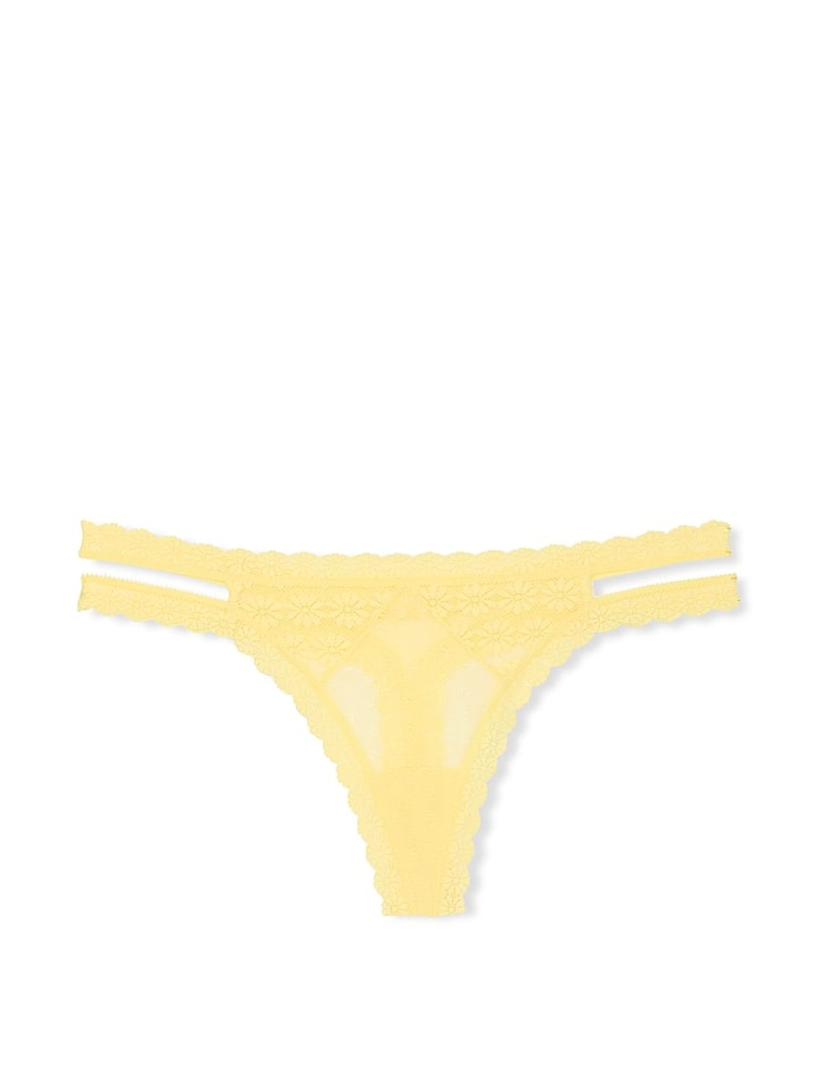 Victoria's Secret Yellow Tulip Double Strap Thong Knickers - Image 3 of 3