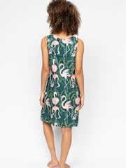 Cyberjammies Green Emerald Flamingo Print Bus Shorts Nightdress - Image 3 of 4