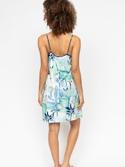 Cyberjammies Cream Watercolour Landscape Printed Jersey Strappy Short Nightdress - Image 2 of 4