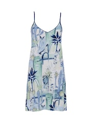 Cyberjammies Cream Watercolour Landscape Printed Jersey Strappy Short Nightdress - Image 4 of 4