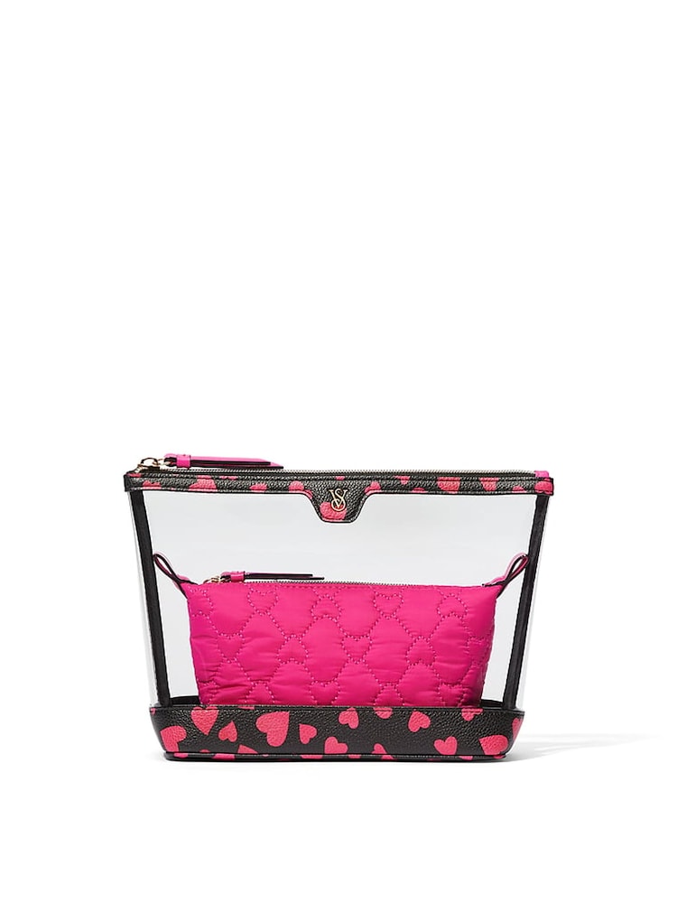 Victoria's Secret Pink Hearts AM/PM Makeup Bag Duo - Image 2 of 2