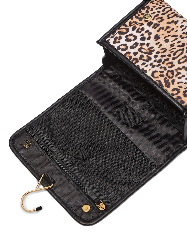 Victoria's Secret Leopard Brown Jetsetter Hanging Makeup Bag - Image 3 of 3