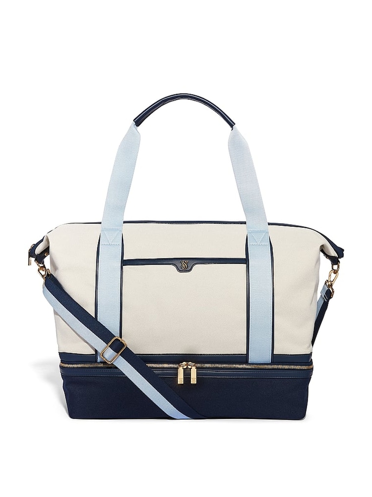 Victoria's Secret Blue and White Travel Overnight Bag - Image 1 of 1