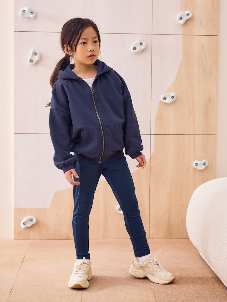 Navy Zip Through Sports Hoodie (3-16yrs) - Image 2 of 7 Navy Zip Through Sports Hoodie (3-16yrs) - Image 2 of 7