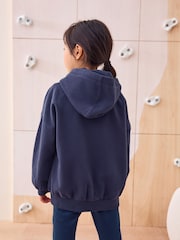 Navy Zip Through Sports Hoodie (3-16yrs) - Image 3 of 7