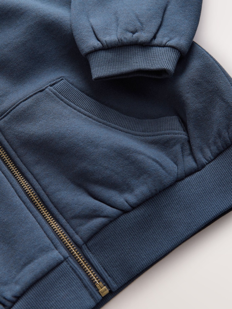 Navy Zip Through Sports Hoodie (3-16yrs) - Image 7 of 7