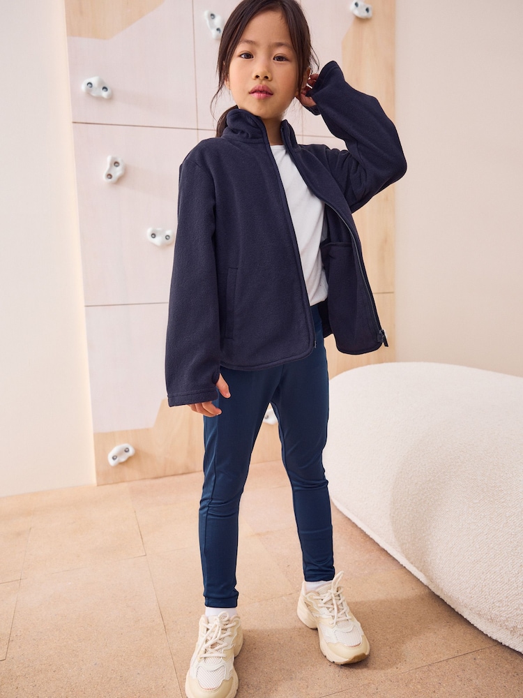 Navy Blue Zip-Up Fleece Jacket With Pockets (3-16yrs) - Image 2 of 8 Navy Blue Zip-Up Fleece Jacket With Pockets (3-16yrs) - Image 2 of 8
