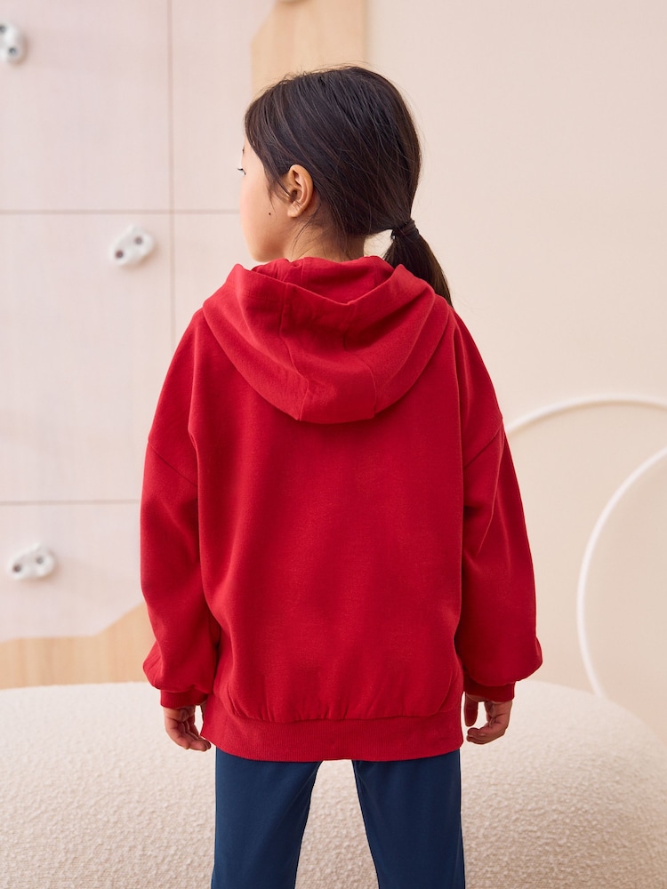 Красный - Zip Through Sports Hoodie (3-16yrs) - Изображение 2 из 8 Красный - Zip Through Sports Hoodie (3-16yrs) - Изображение 2 из 8