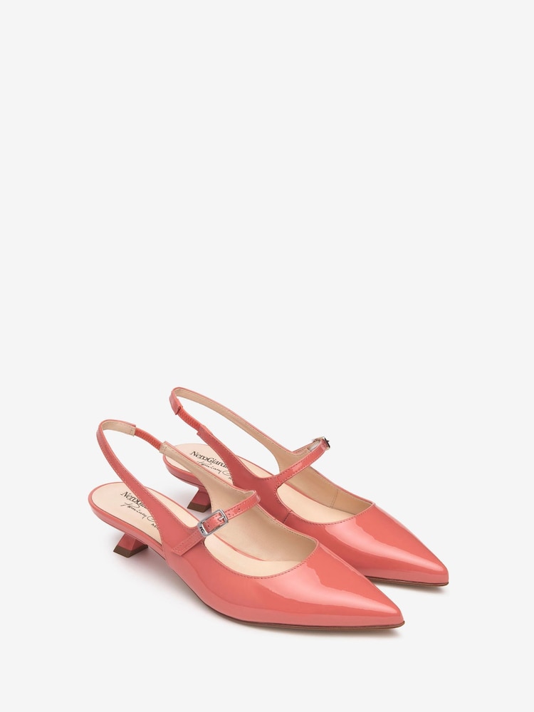 NeroGiardini Leather Slingback Kitten Heels - Imagem 2 de 5