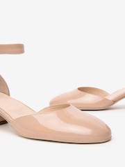 NeroGiardini Pink Leather Ankle Strap Block Heels - Image 3 of 5