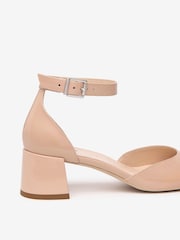 NeroGiardini Pink Leather Ankle Strap Block Heels - Image 4 of 5