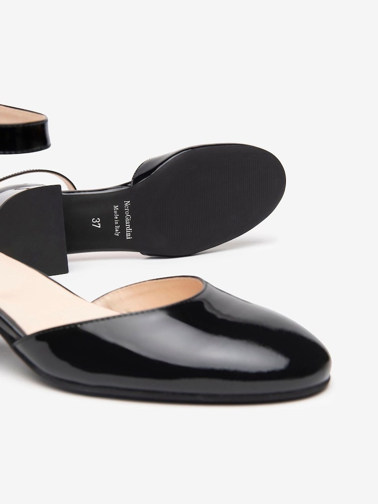 NeroGiardini Leather Ankle Strap Block čevlji z visoko peto - Slika 2 iz 5