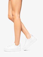 NeroGiardini White Leather Bow Platform Trainers - Image 1 of 5