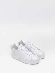 NeroGiardini White Leather Bow Platform Trainers - Image 3 of 5