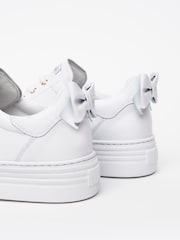 NeroGiardini White Leather Bow Platform Trainers - Image 5 of 5