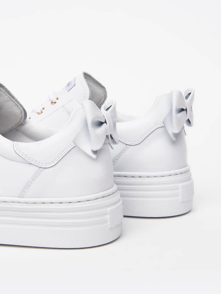 NeroGiardini White Leather Bow Platform Trainers - Image 5 of 5