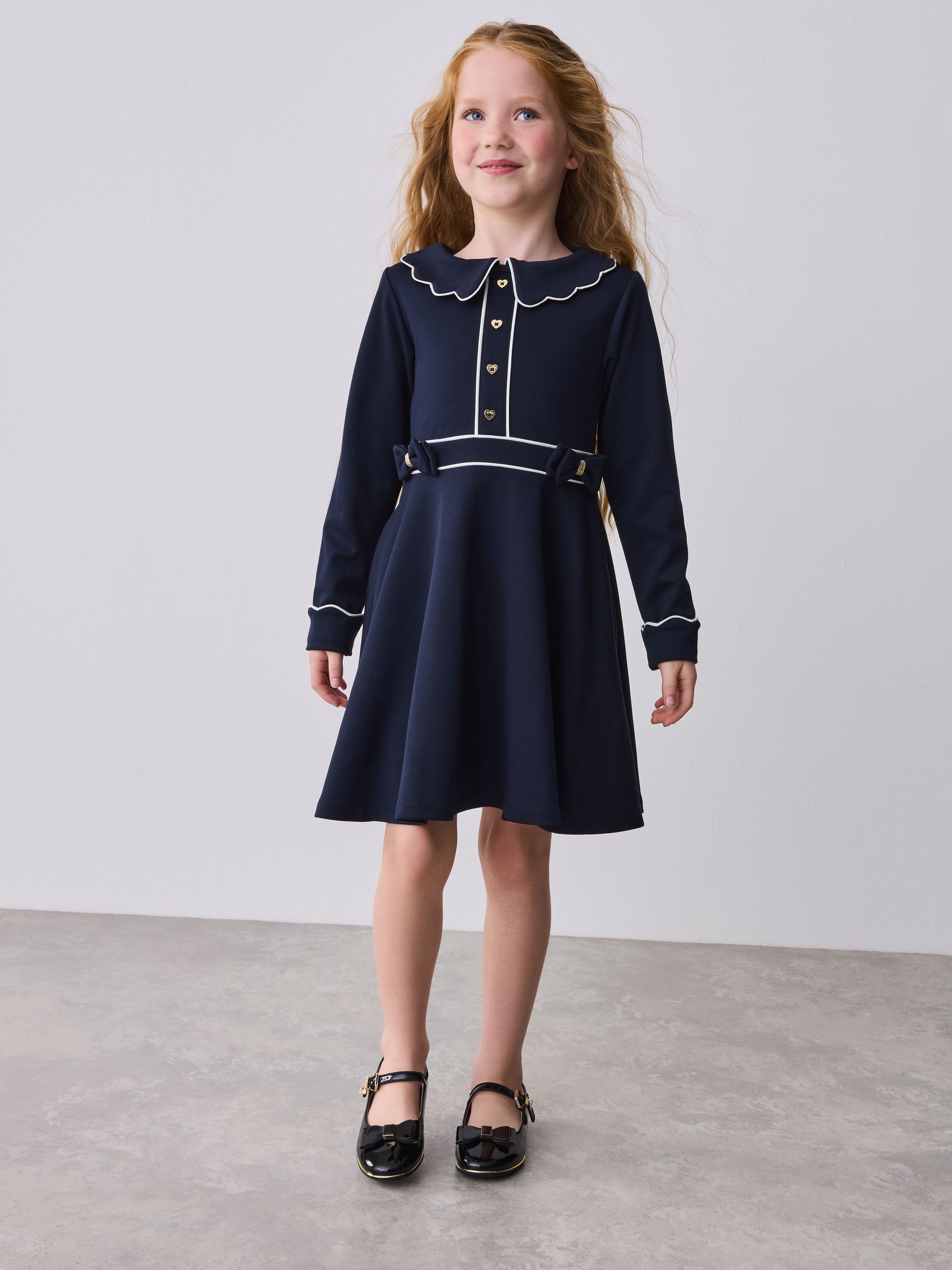 新品未使用　TED BAKER　テッドベイカー　フリルネックフレアードレス　3 Buy Baker by Ted Baker Navy Scallop Edge Collared Ponte Dress from