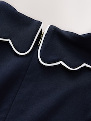 Baker by Ted Baker Navy Scallop Edge Collared Ponte Dress - Image 7 of 7