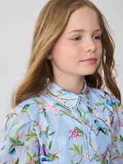 Baker by Ted Baker Blue Printed Woven Shirt Dress - Image 4 of 4