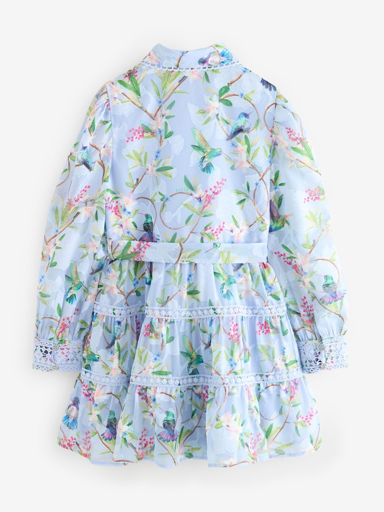Baker by Ted Baker Blue Printed Woven Shirt Dress - Image 6 of 8