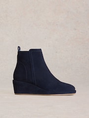 White Stuff Blue Luna Suede Wedge Ankle Boots - Image 1 of 4