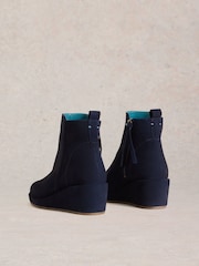 White Stuff Blue Luna Suede Wedge Ankle Boots - Image 3 of 4