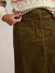 White Stuff Green Melody Organic Cord Skirt - Image 4 of 6