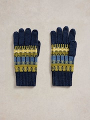 White Stuff Blue Rowan Fairisle Gloves - Image 2 of 2
