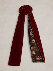 White Stuff Orange Velvet Printed Scarf - Image 2 of 3