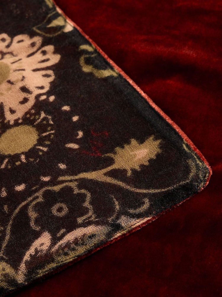 White Stuff Orange Velvet Printed Scarf - Image 3 of 3