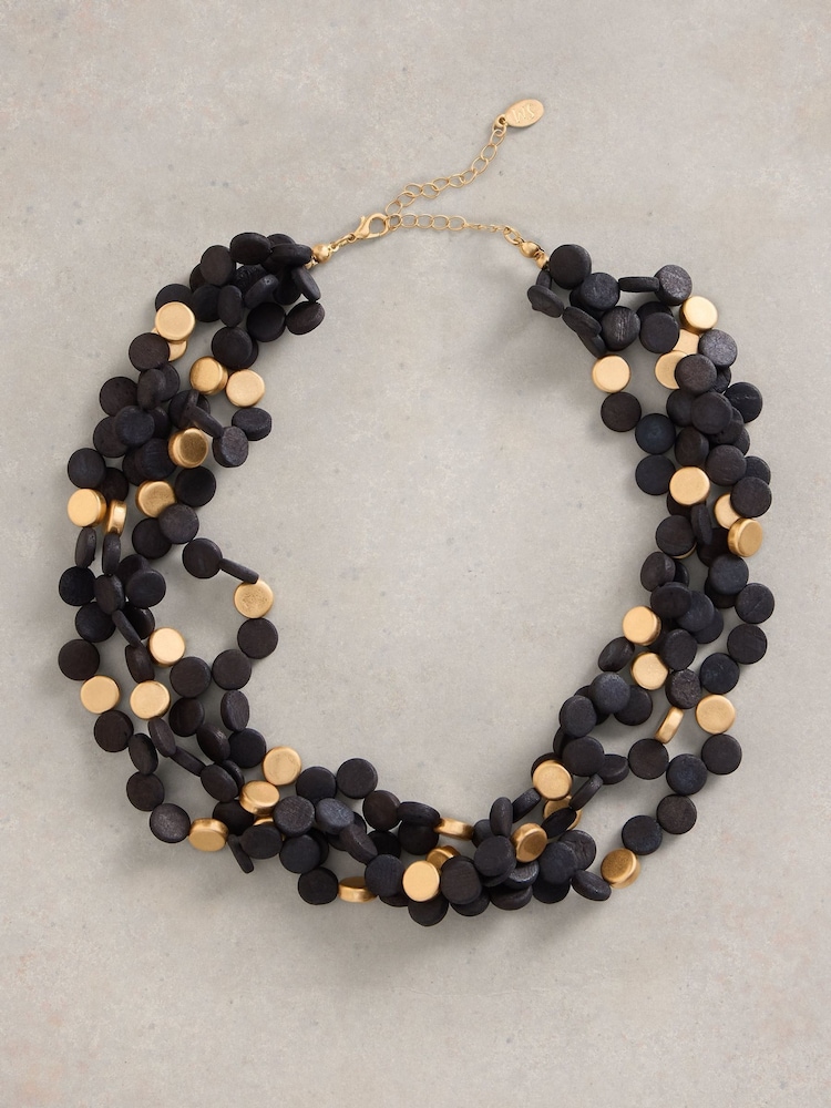 White Stuff Black Vera Cluster Necklace - Image 1 of 2