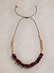 White Stuff Purple Rose Stone Necklace - Image 1 of 2