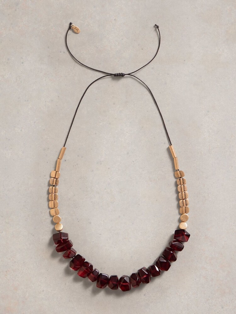 White Stuff Purple Rose Stone Necklace - Image 1 of 2