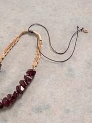 White Stuff Purple Rose Stone Necklace - Image 2 of 2
