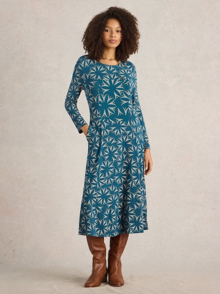 White Stuff Green Madeline Jersey Dress - Image 1 of 6