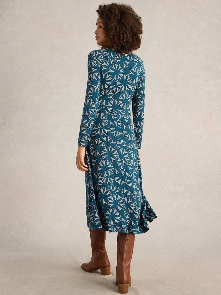 White Stuff Green Madeline Jersey Dress - Image 2 of 6